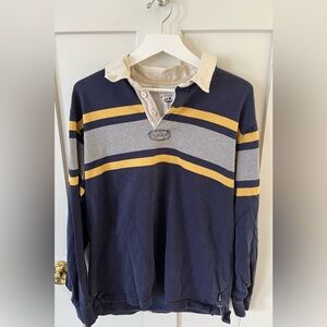 IZOD Jeans Rugby Blue and Yellow Long-Sleeve Shirt